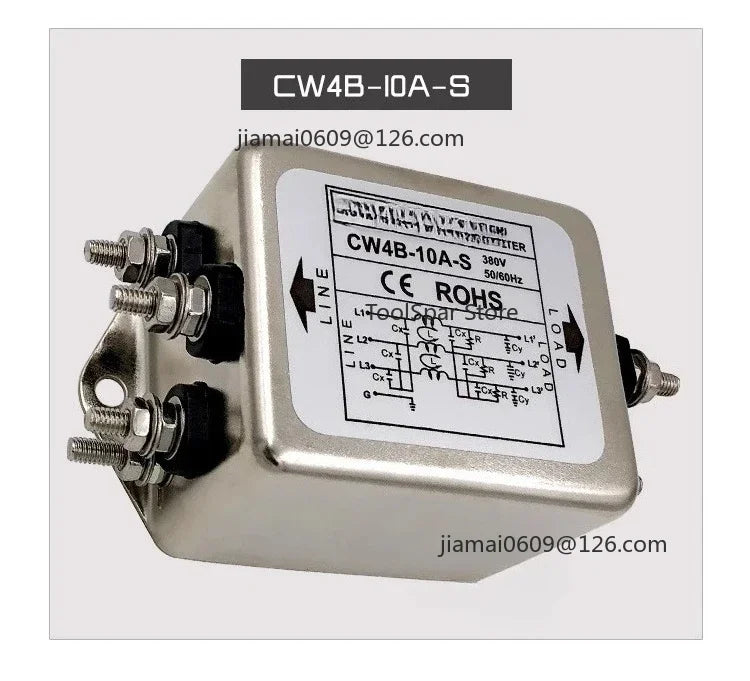 CW4B EMI Power Filter 10A 20A 30A 40A Three-phase 380V VFD Noise Filter Power Interference Purification Module