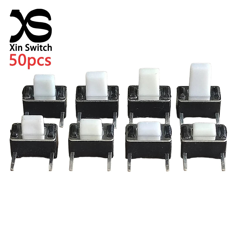 50PCS 3x6 (Side Insertion Two Pin DIP) Mini Tact Switch 3*6*4.3/4.5/5/5.5/6/6.6/7/8mm 50mA DC 12V Micro Push Button Switches