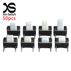 50PCS 3x6 (Side Insertion Two Pin DIP) Mini Tact Switch 3*6*4.3/4.5/5/5.5/6/6.6/7/8mm 50mA DC 12V Micro Push Button Switches