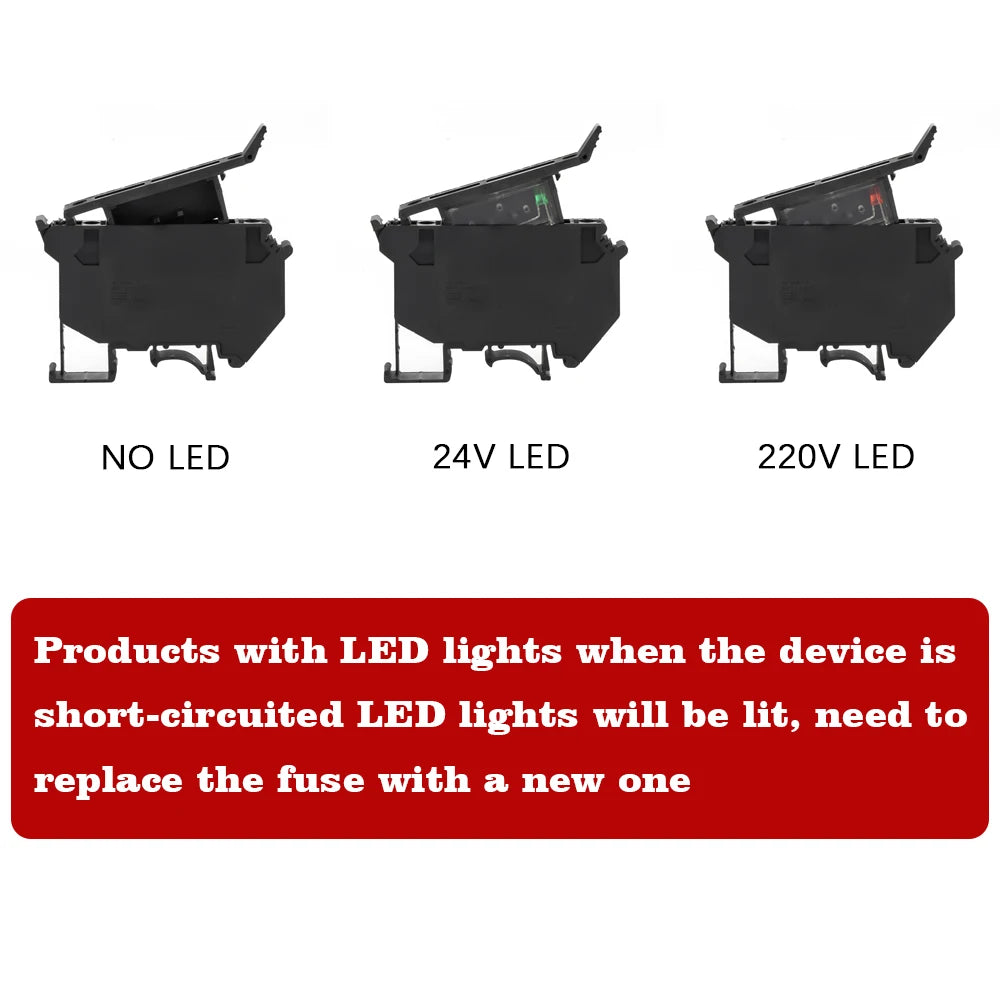 10Pcs/lot Din Rail Terminal Blocks UK-5-HESI Black Connector Screw Fuse Terminal Block Connector Screw Fuse Holder Conductor