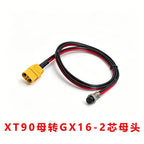 XT90 to GX16 Model Aircraft Connector GX16 2/3 Pin Male To Female Electric Vehicle Power Cord XT90 Battery Charging Output Cable