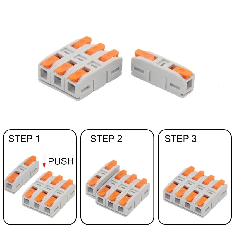 Mini Fast Wire Connector 1Pin 2Pin 3Pin Spliceable Hard Wire Direct Insertion Multi Input And Multi Output Fast Wiring Terminal