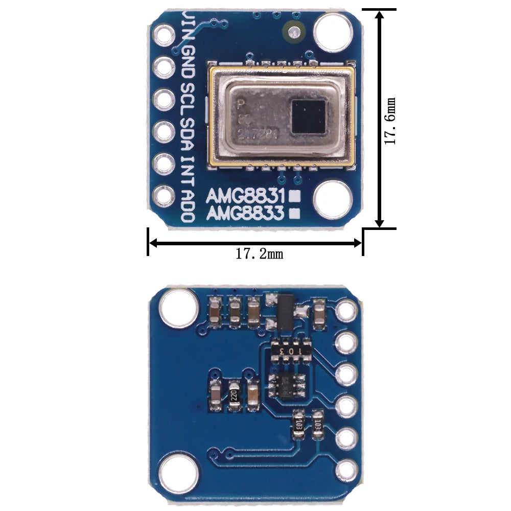 AMG8833 3-5V 8*8 I2C IR Temperature Thermal Imager Array Camera Imaging 8x8 Sensors Module for Raspberry Pi