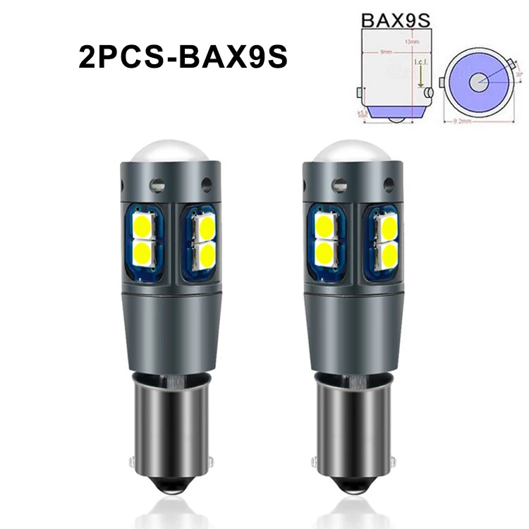 Nlpearl 2x Signal Lamp BA9S T4W  Led Bulb BAX9S BAY9S H21W H6W LED 12V Car Led Bulb Canbus 3030 Chips Interior Light Dome Lamp