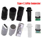 USB 3.1 24Pin Type-C Male 5 Solder Joints For Mobile Phone Fast Charging 3A C TO C With CC Solder Pad Repair DIY Data Plug