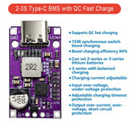 1-10PCS Type-C BMS with Balance Charging 15W Fast Charge Li-ion Battery Boost Module 2S 3S 8.4V 12.6V for DIY BMS PCB High