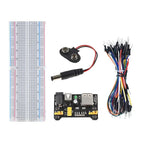 MB102 Breadboard Power Supply Module + MB-102 830/400 Points Solderless Breadboard Kit with 65 Flexible Jumper Wires 3.3V/5V