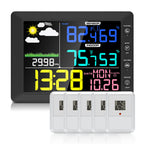 2025 Digital Thermometer Wireless Weather Station with 8.3'' Color Touchscreen 3-in-1 Thermo-hygrometer Sensor Dew Point Monitor