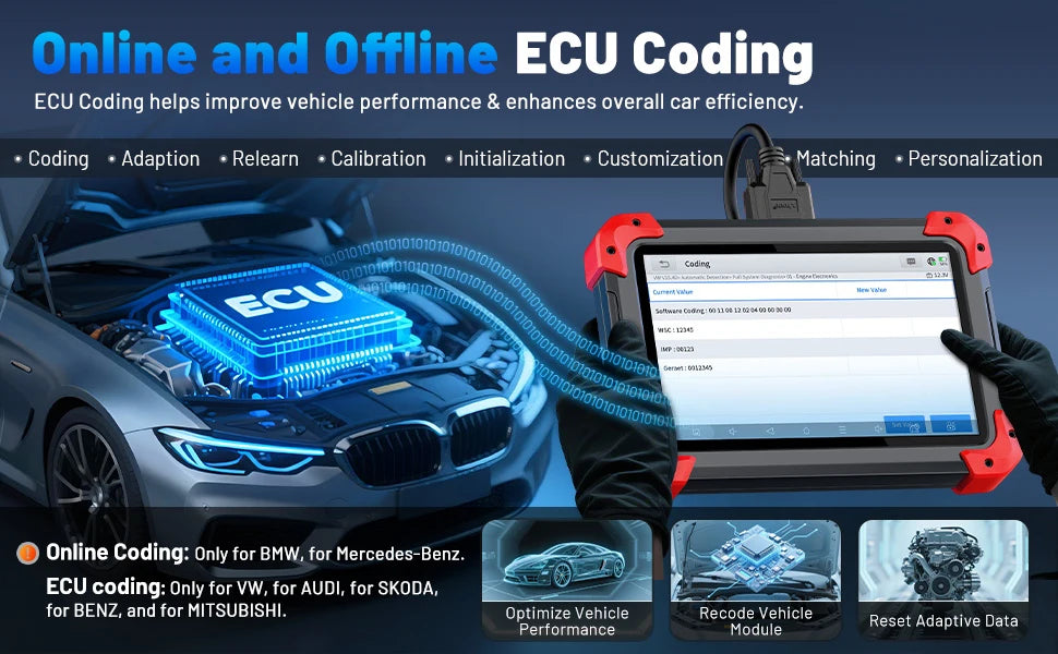 XTOOL D7 V2.0 Automotive Diagnostic Tool All System Scan Tools ECU Coding Bidirectional OBD2 Scanner 36+ Service FCA CAN FD DOIP