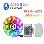 3AA Battery Powered LED Strip Lights 5050 RGB 1M 2M 3M 4M 5M Adhesive Tape Ribbon Lights Bluetooth TV Backlight Background Light
