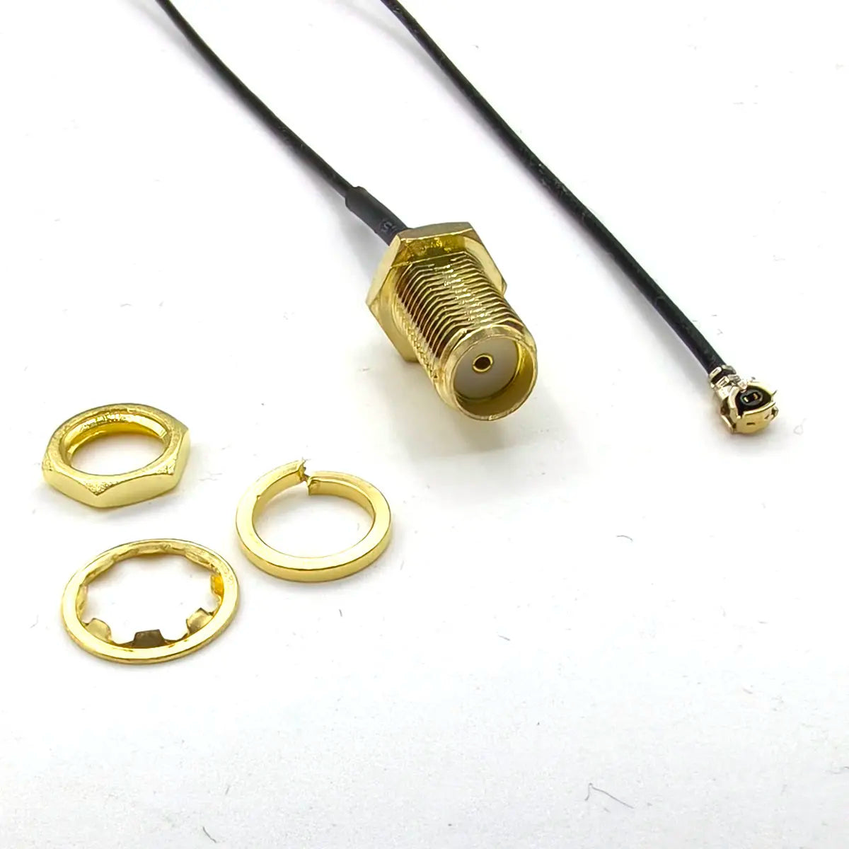 100Pcs-400pcs Brass SMA Nut Bulkhead To  U.FL Female 1.13 Cable Pigtail New