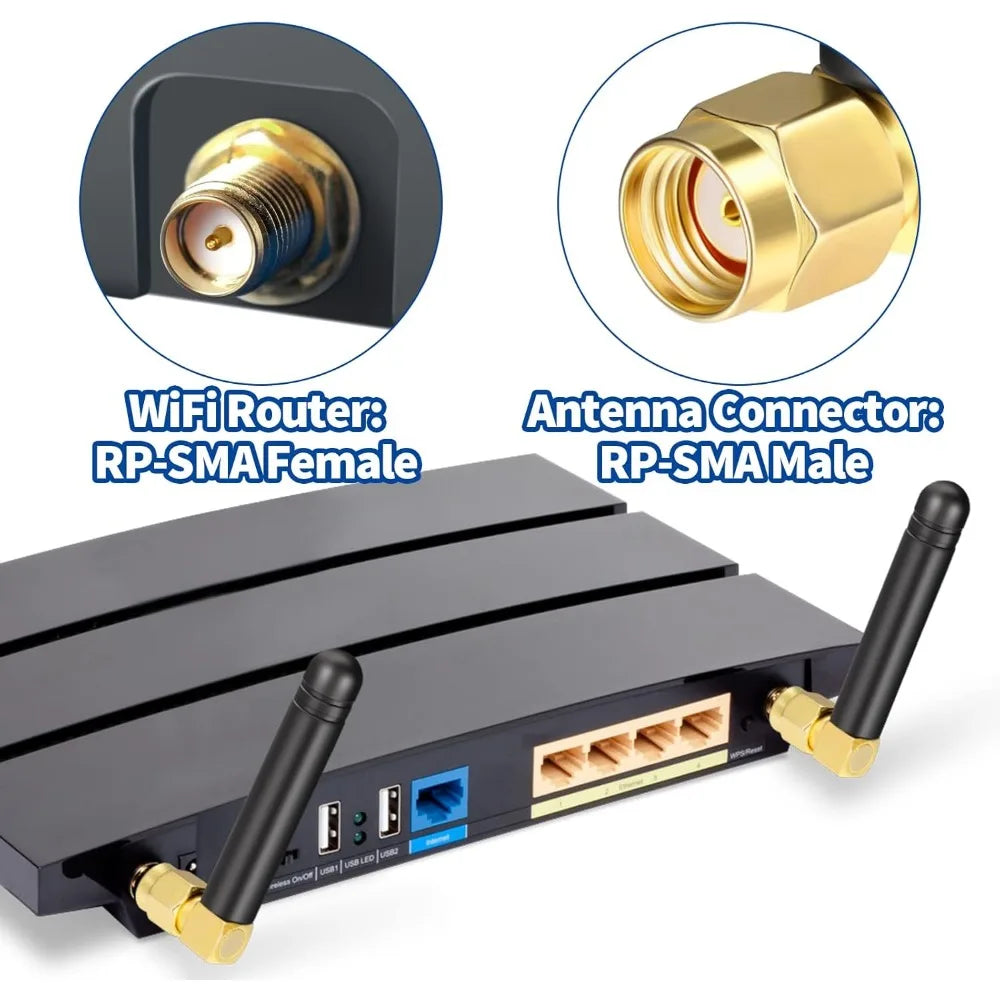 Mini Dual Band WiFi Antenna 2.4GHz 5GHz 5.8GHz MIMO RP SMA Male for FPV Bluetooth USB Adapter Computer PCIe Card Router Camera