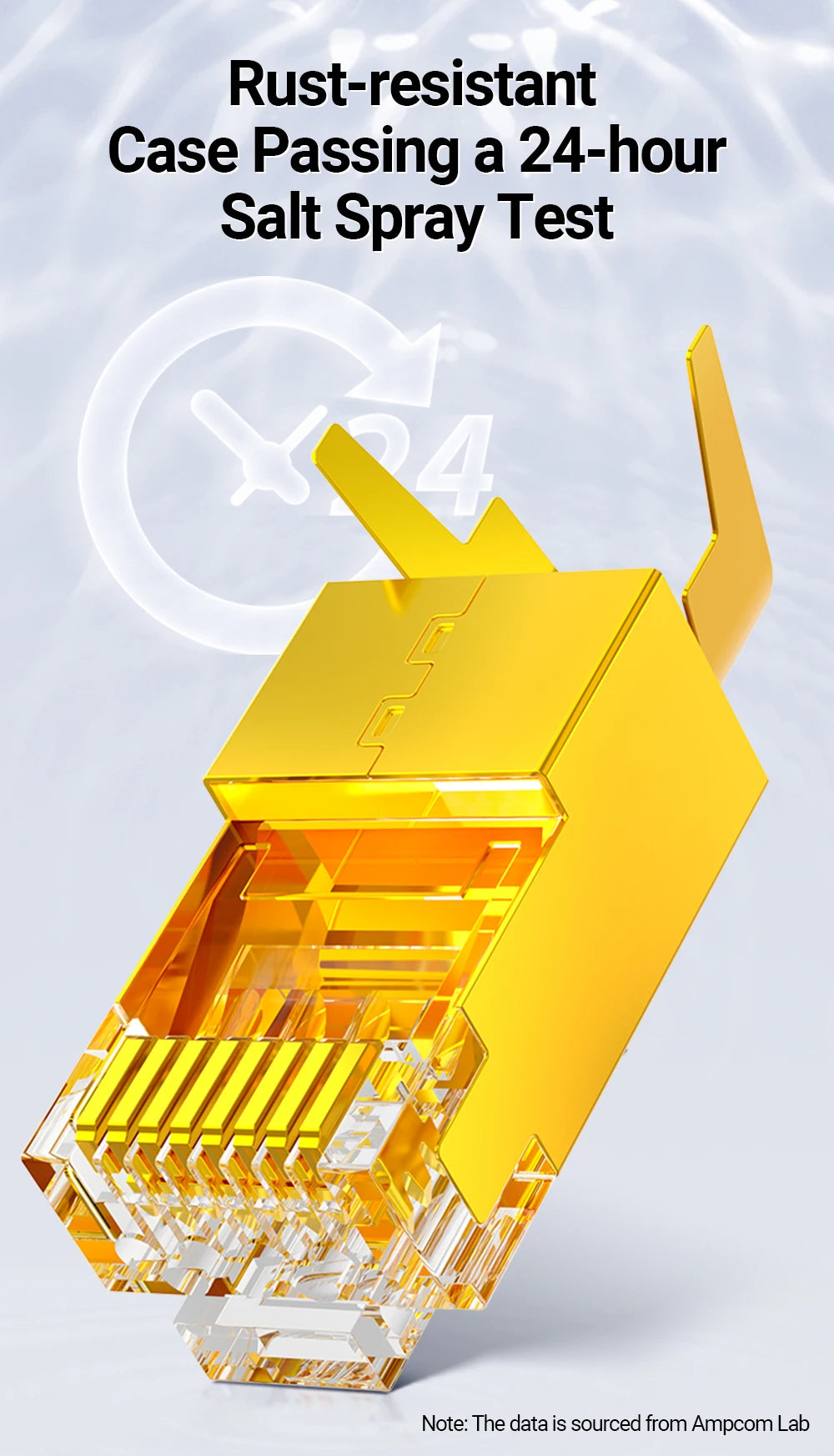 AMPCOM CAT7 RJ45 Connector, Pass Through CAT6A RJ45 Ethernet Plug for CAT 7 Solid or Stranded Network Cable with 1.5mm Load Bar