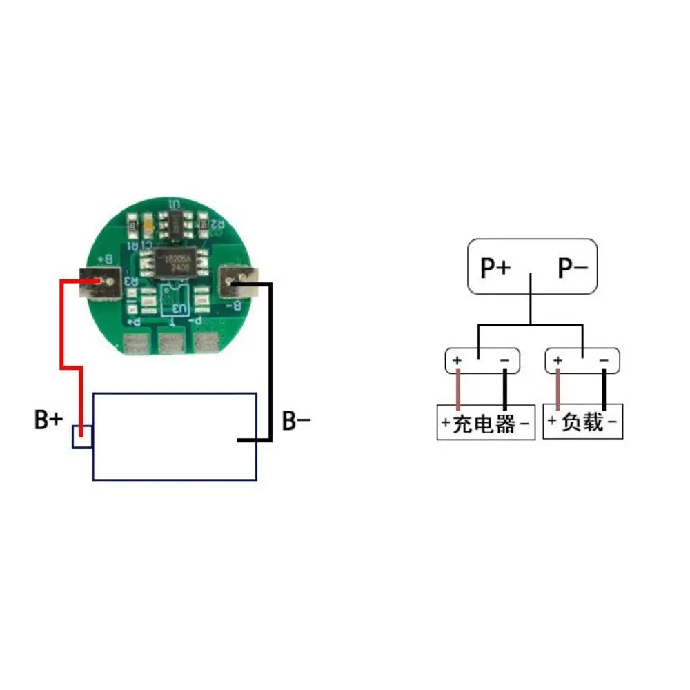10pcs Cylindrical 3.7V 18650 PCM – 2A/4A Battery Protection Module with IC & MOSFET for Safe Charging PCB BMS Protection Module