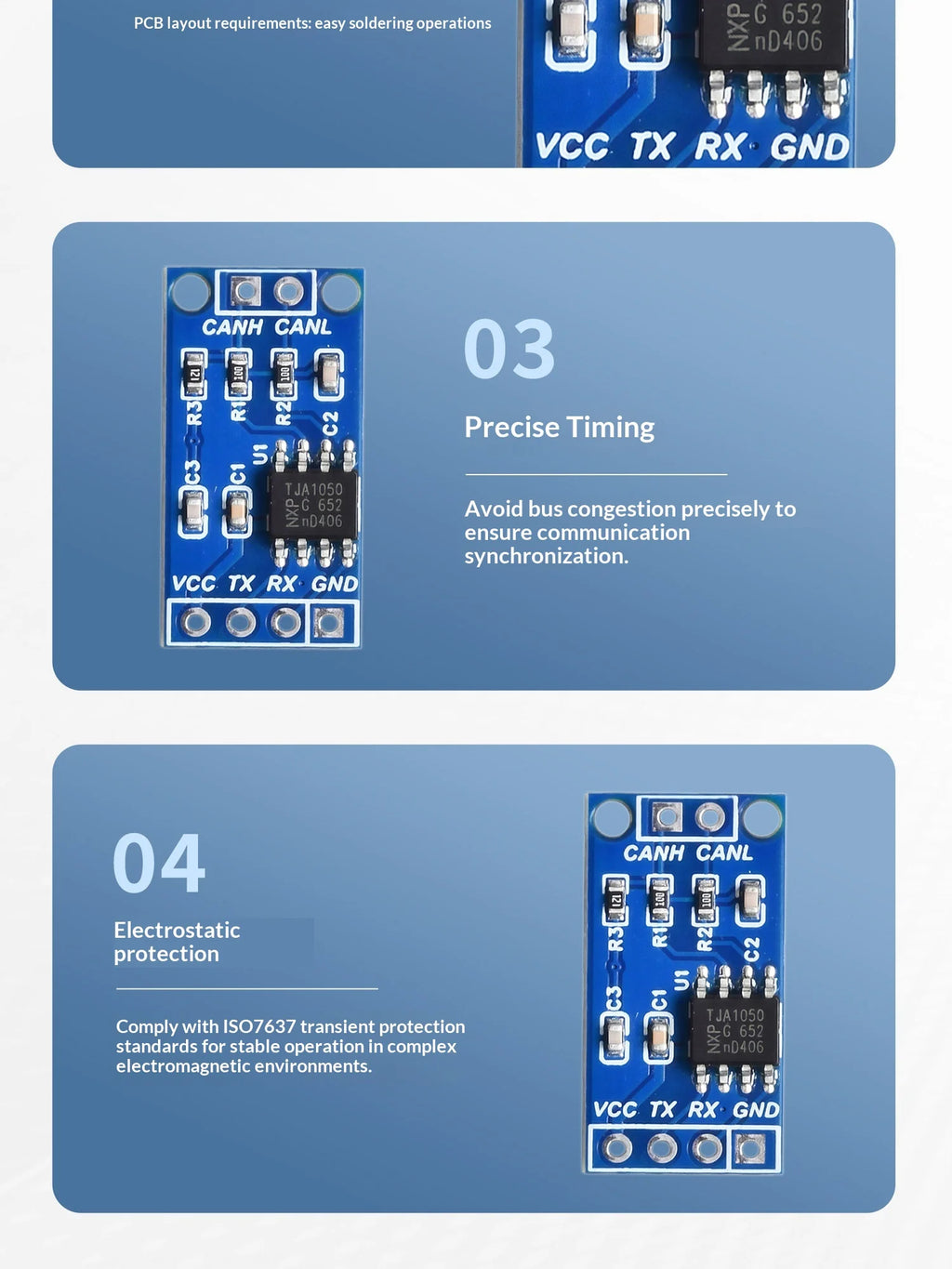 5-10pcs CAN Bus Transceiver Board TJA1050 High Speed Communication Unit For Arduino STM32 Microcontroller