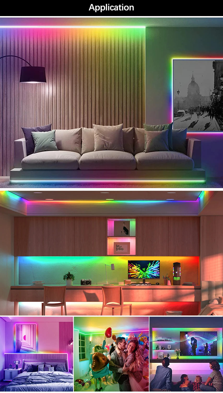 1M 2M 3M 4M 5M COB 24V RGBIC Led Strip 720Leds/M Wifi Bluetooth Infrared Remote Control Flexible Led Tape Lamp Room Decoration
