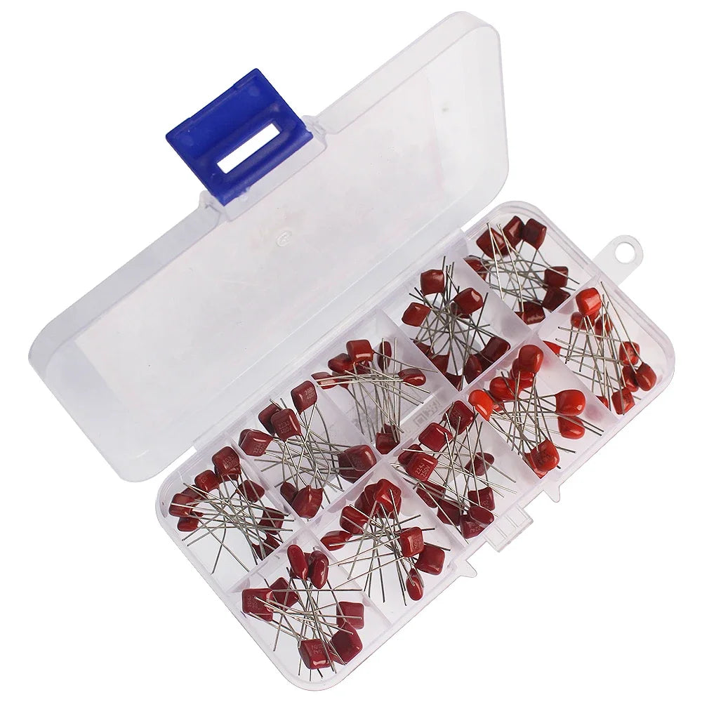 100pcs/box CBB Polypropylene Film Capacitor Assortment Kit 10nF~470nF 10nF 22nF 33nF 39nF 47nF 100nF 150nF 220nF 330nF 470nF