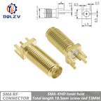 SMA Male Female Straight Connector 90 Degree Solder Edge PCB Straight Right angle Mount RF Copper Plug Socket