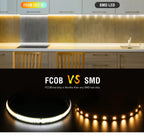 FCOB SPI CCT IC LED Light Strip WS2811 Addressable 576 LEDs 2700K to 6500K 10mm DC24V Flexible FOB High Density COB Lights RA90