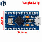 Pro Micro ATmega32U4 5V 16MHz Replace ATmega328 For Arduino TYPE-C  With 2 Row Pin Header For Leonardo Mini Usb Interface Pro