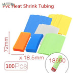 100pcs Li-ion 18650 Battery Wrap PVC Heat Shrink Tubing Precut For Battery Film Tape Battery Cover Shrinking Tube