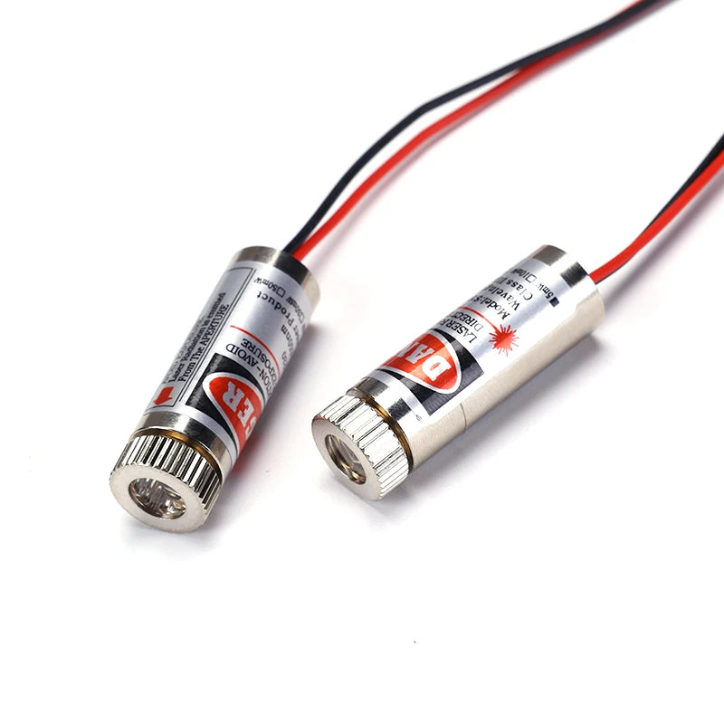 10Pcs/1PC 650nm 5mW Laser Module Head Industrial Class Point/Line/Cross Focusable Glass Lens Adjustable Laser Diode for Industri