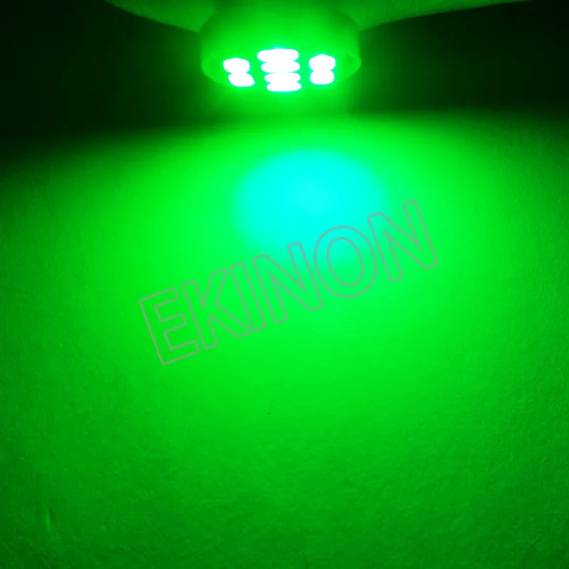 50pcs AC DC 6.3V 6V BA9S T4W Non Polar No Ghosting Pinball Game Machine LED Light Bulb Anti Flickering 8SMD 1206 White Green Red