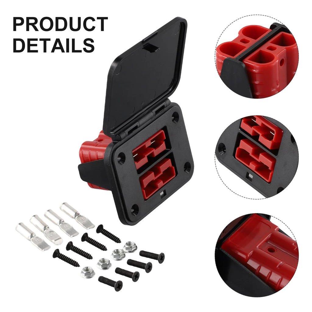1 Set 50A Twin Dual Flush Mount Bracket For Anderson Plug Connector Flush Mounts Brackets Panel Cover For Caravan Yacht Panels