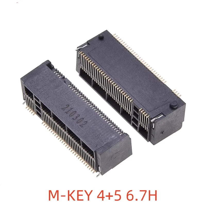 2PCS M.2 NGFF Connector 67Pin SSD Interface Socket H=3.2/4.2/4.8/6.7/8.5mm for Solid State Drive Adapter