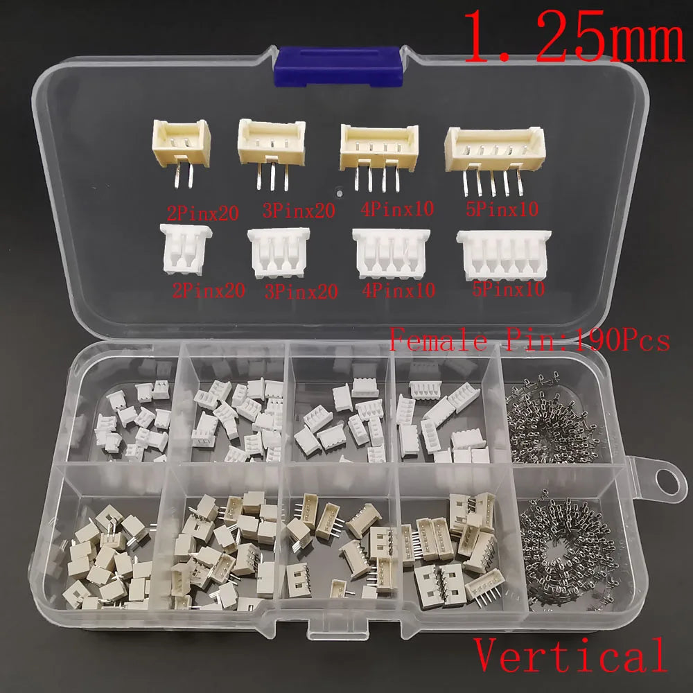 JST PH 2.0 /XH 2.54 /SH 1.0 /JST 1.25mm Male Plug Female Socket Connector Horizontal Vertical Pin Header Housing Terminal Kit