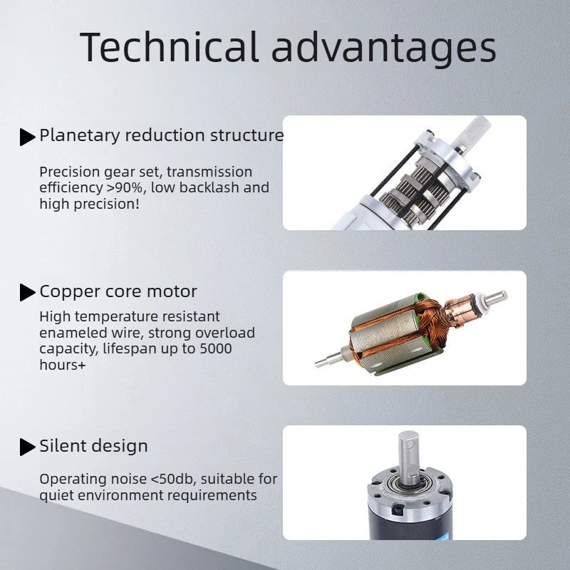 Planetary Gear DC Reduction Motor 24V Mingyang 42GP-775 Low-speed Small Motor Speed Regulation Micro Motor