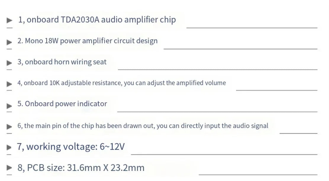 TDA2030A power amplifier module Audio amplifier TDA2030 electronic speaker can be connected to a small speaker