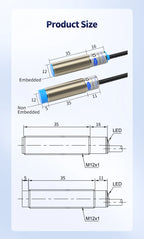 FSY12 M12 round Capacitive Proximity Sensor Switch Non-contact Positioning Sensor for Industrial Use