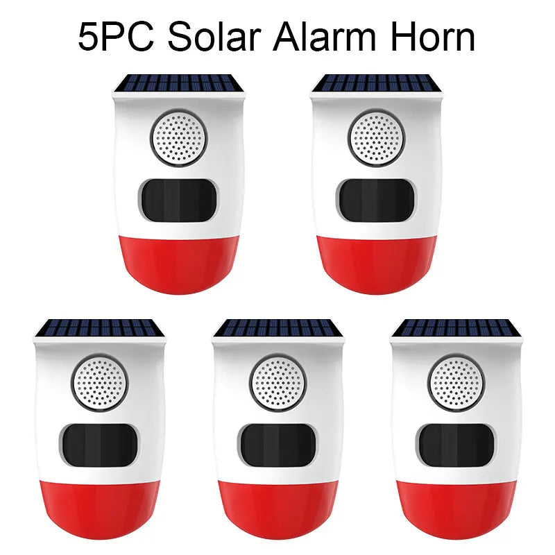 PGST Solar 120dB Independent Alarm Detector PIR Infrared Motion Sensor Siren Horn Home Security Protection Outdoor Waterproof