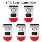 PGST Solar 120dB Independent Alarm Detector PIR Infrared Motion Sensor Siren Horn Home Security Protection Outdoor Waterproof