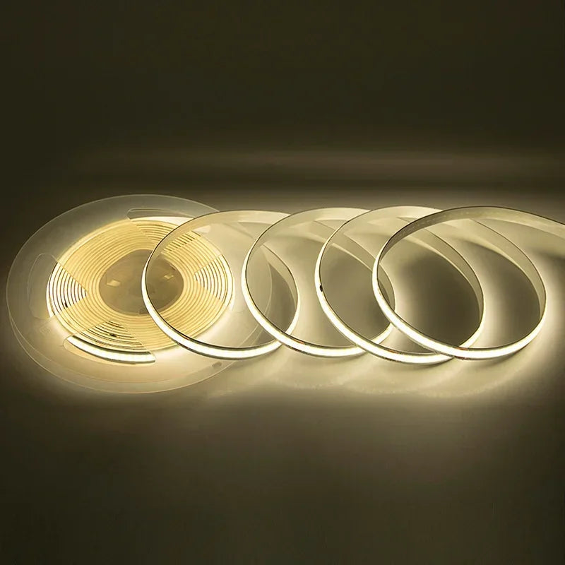 320Leds/M 8mm COB LED Strip DC 12V 24V Flexible High Bright Tape LED Light Bar Ice Blue White Red Green Pink Yellow LED Lighting