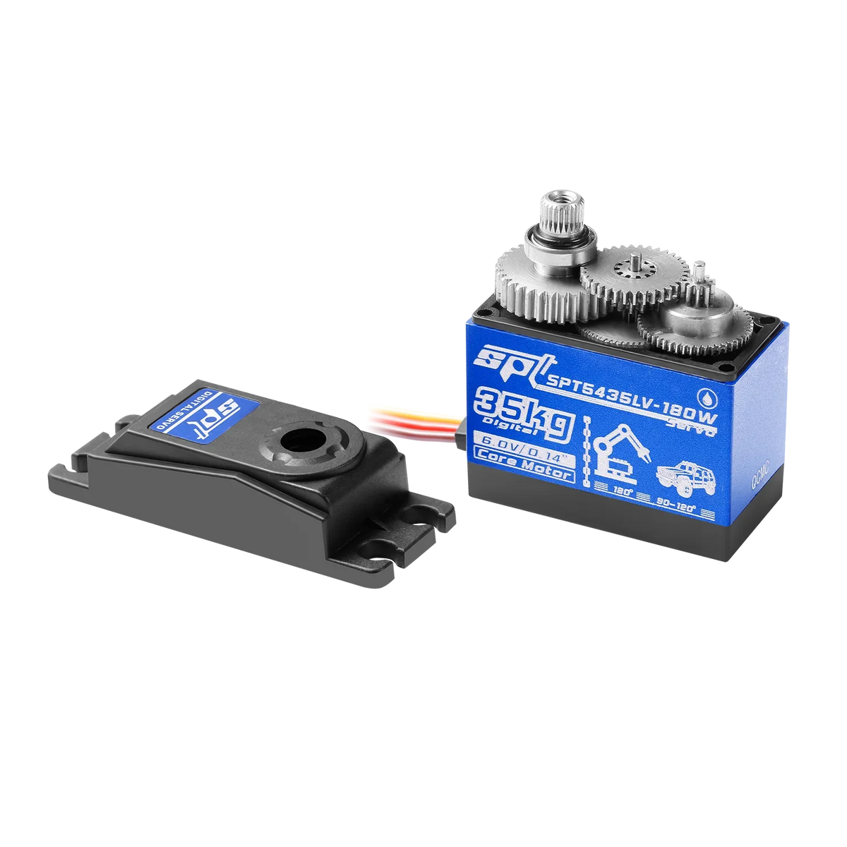 SPT 25KG 35KG Digital RC Servo Large Torque 180° 360° Metal Gear Waterproof Motor for RC Crawler Car SCX10 TRX4 Drift Robot