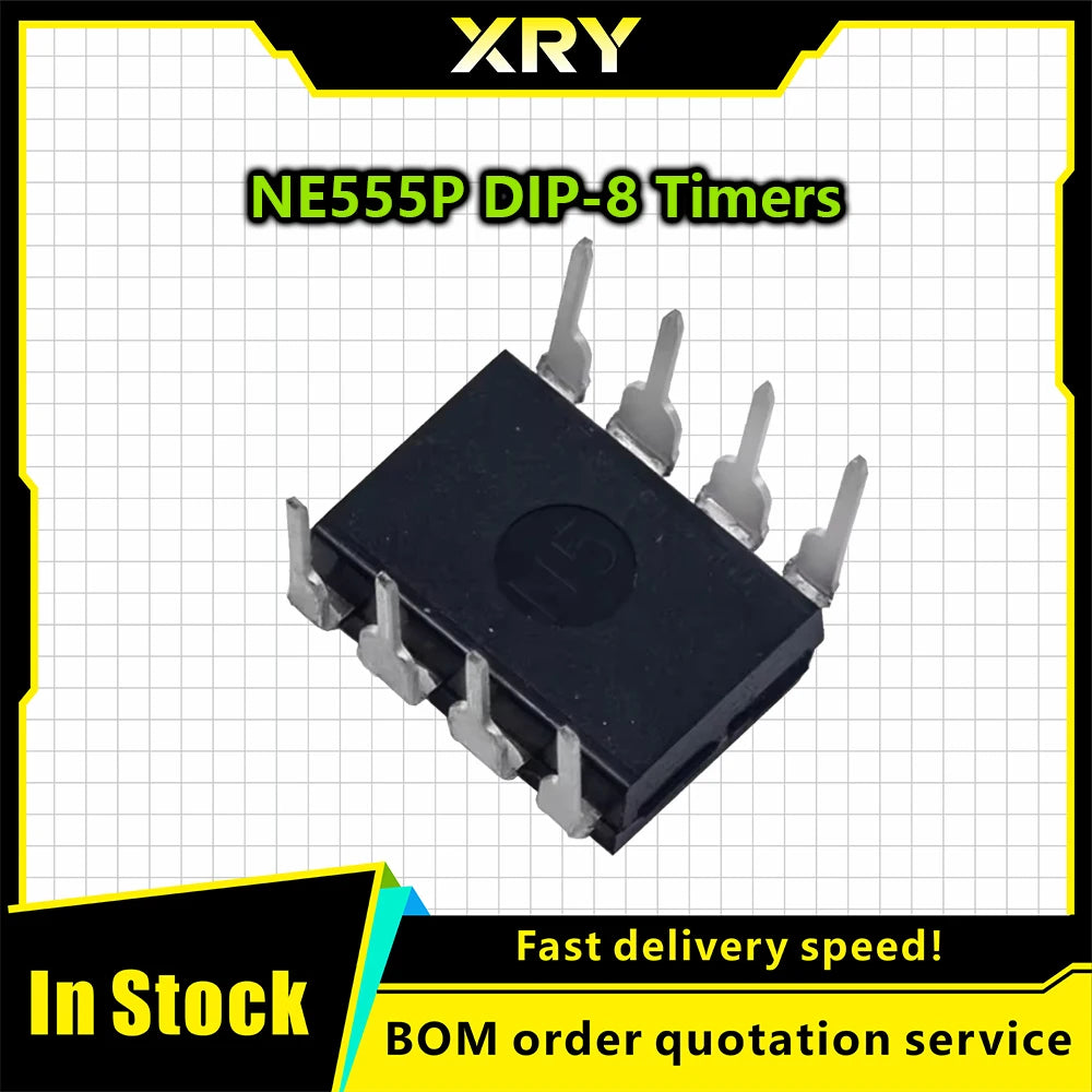 XRY 20-50PCS Integrated Circuits NE555 NE555P 555 DIP-8 Timers IC Chip Precision DIP-8