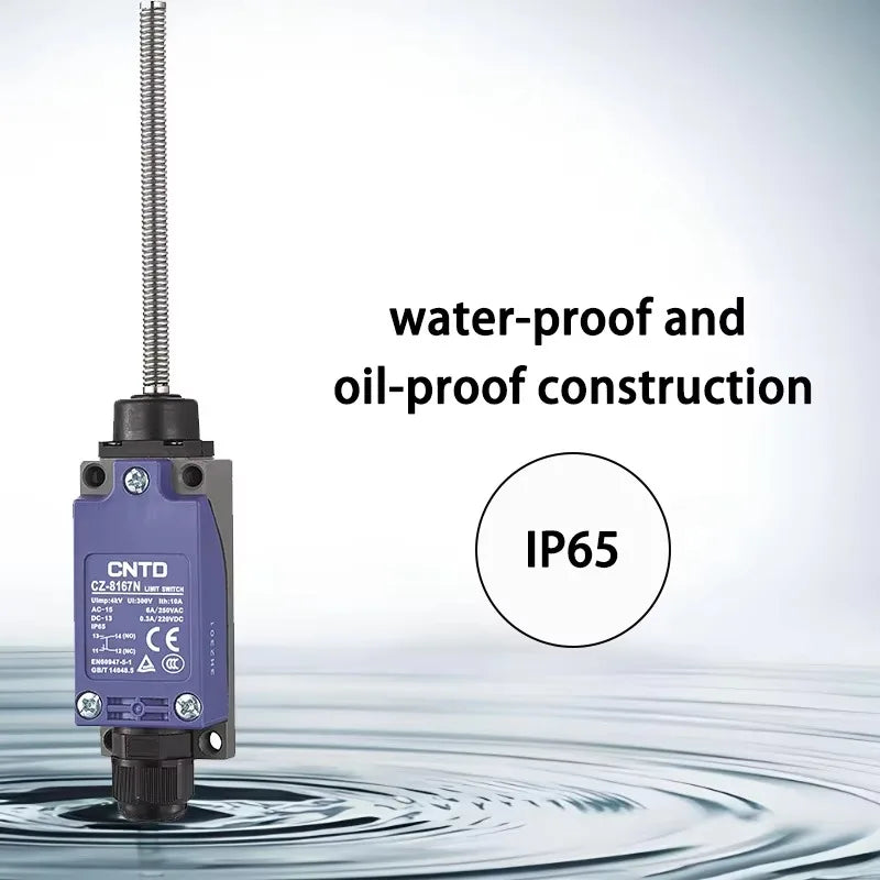 CNTD CZ-8167N Vertical Limit Switch 10A 250VAC Waterproof IP65 Spring Arm Travel Switch with NC/NO Type for Various Applications