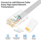 Hoolnx 2 Piece RJ45 Connector CAT6 Modular PLugs UTP STP 50U Gold Ethernet Ends Plated Load Bar for 23-24 AWG Lan Network Cable