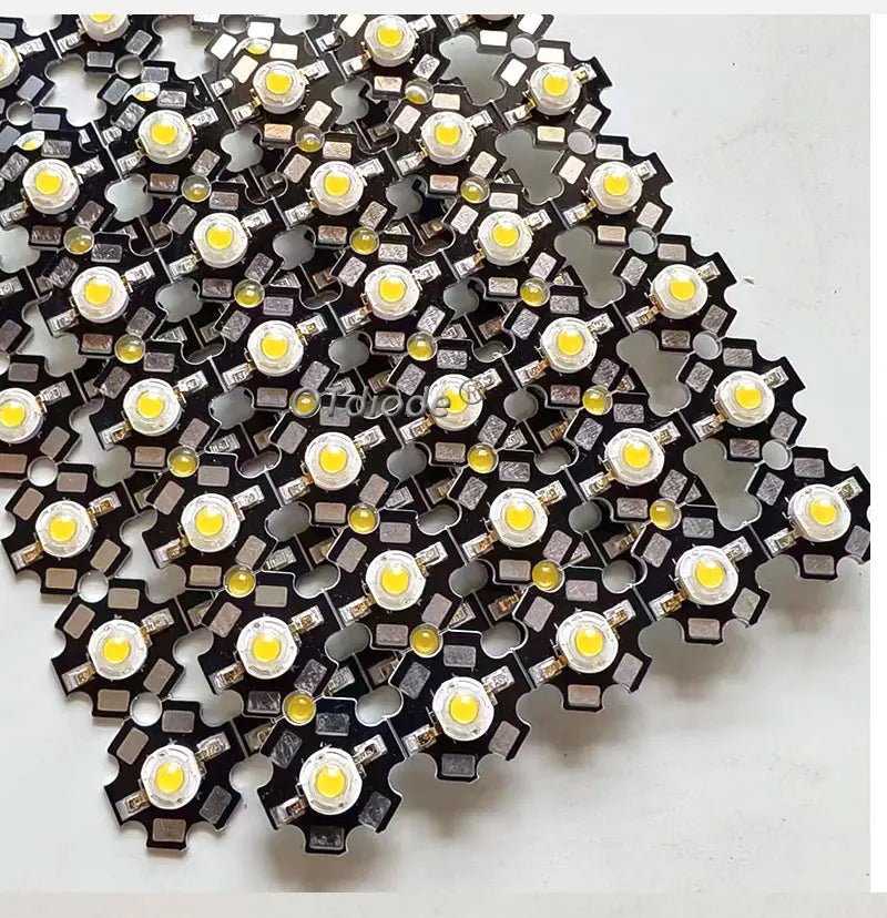 10-100pcs 1W 3W High Power LED Diodes Warm Cold Natural White/Red/Green/Blue/Royal Blue 450 660nm Deep Red UV With 20mm Star PCB