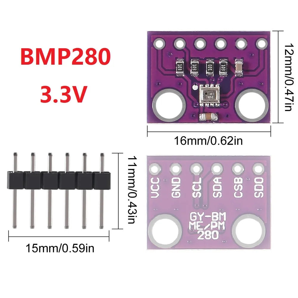 GY-BME280 3.3V 5V BMP280 bmp180 Digital Sensor Temperature Barometric Air High Precision Atmospheric Pressure Module I2C SPI
