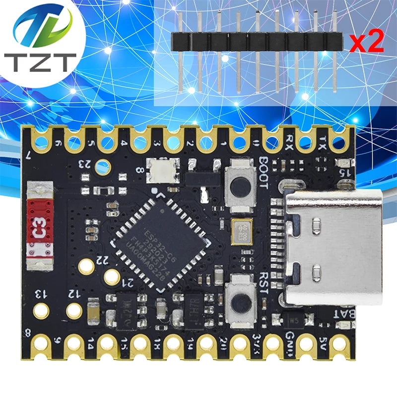 TZT ESP32-C6 SuperMini Development Board Microcontroller Programming Learning Controller Core Board