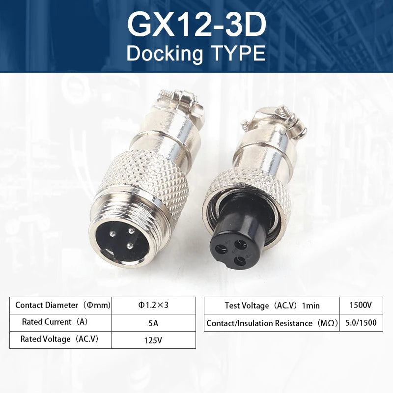 GX12 Butt Type 2/3/4/5/6/7 Pin Male&Female Docking Aviator Aviation Plug Socket Circular Connector