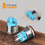 LANBOO 22B2 Economy Metal Pushbutton Switch / 1NO1NC / Momentary or Latching Available. Ring/Power Supply Button