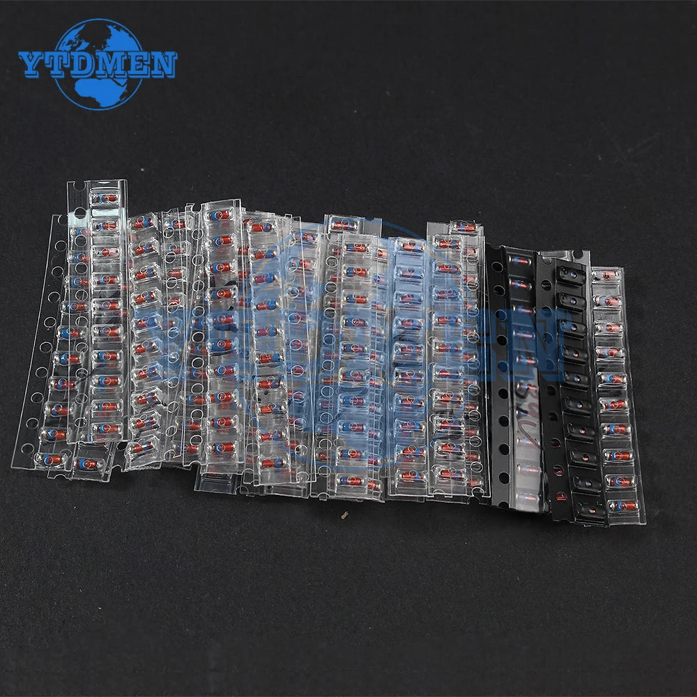 370PCS AMS1117 Voltage Regulator & SMD Diode Kit LL34 0.5W Zener Diode 2V-39V + 1N4148 Switching Diodes Electronic Component Kit