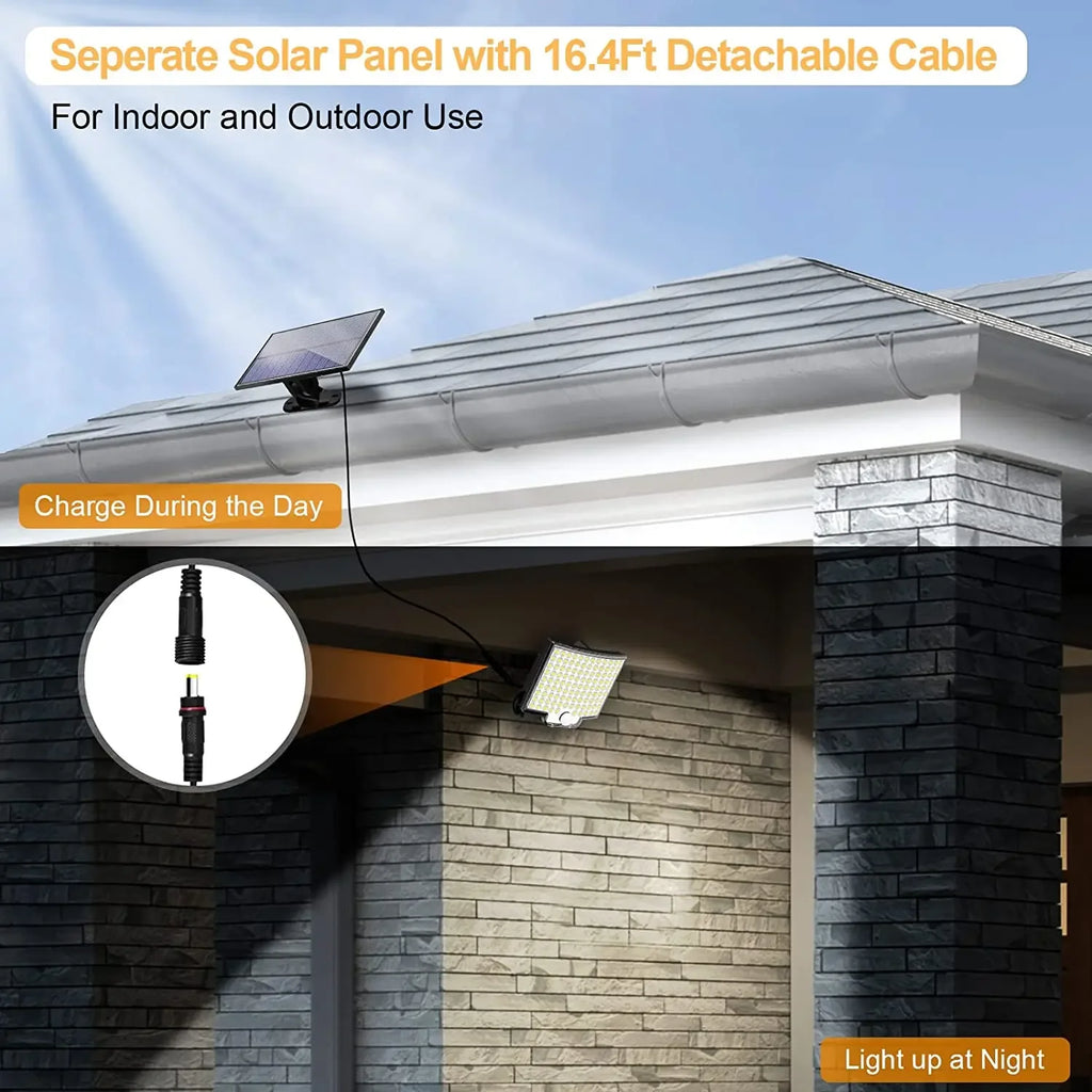 280/234/106 LED Solar Wall Lights Outdoor Motion Sensor Solar Flood Street Lamp with Adjustable Lighting Head For Street Gardens
