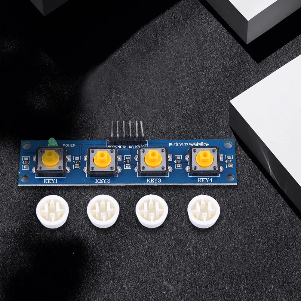 4 Independent Buttons Touch Button Module with Hat & LED Indicator High Level Output for Arduino Or Raspberry Pi