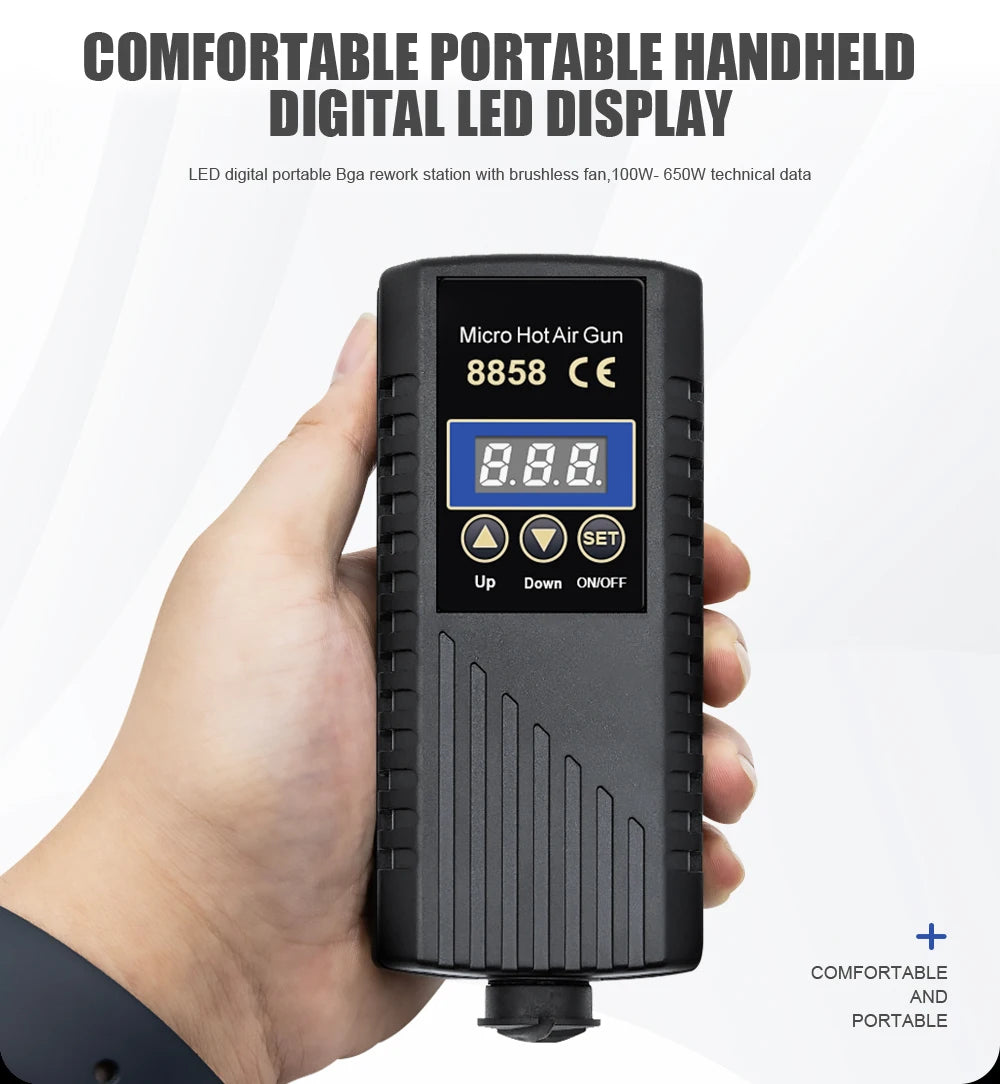 JCD 8858 Micro Hot Air Gun 750W Rework Soldering Station LCD Digital Hair Dryer For Soldering 110V Heat Gun Welding Repair Tools