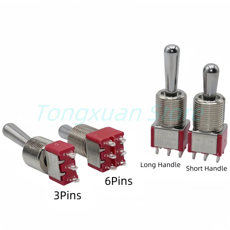 1pc SH T8013-Z1 12mm ON-OFF-ON SPDT DPDT 3/6/12PinS 2/3Position Maintained Toggle Switch Large Long Handle 3A 250VAC/5A 125VAC